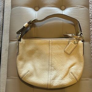 Coach Beige Leather Shoulder Bag